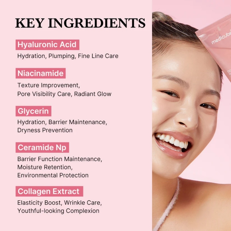 Medicube Collagen Overnight Wrapping Peel Off Facial Mask Pack - Elasticity & Hydration Care, Reduces Sagging & Dullness - Hydrolyzed Collagen For Glowing Skin - Korean Skin Care