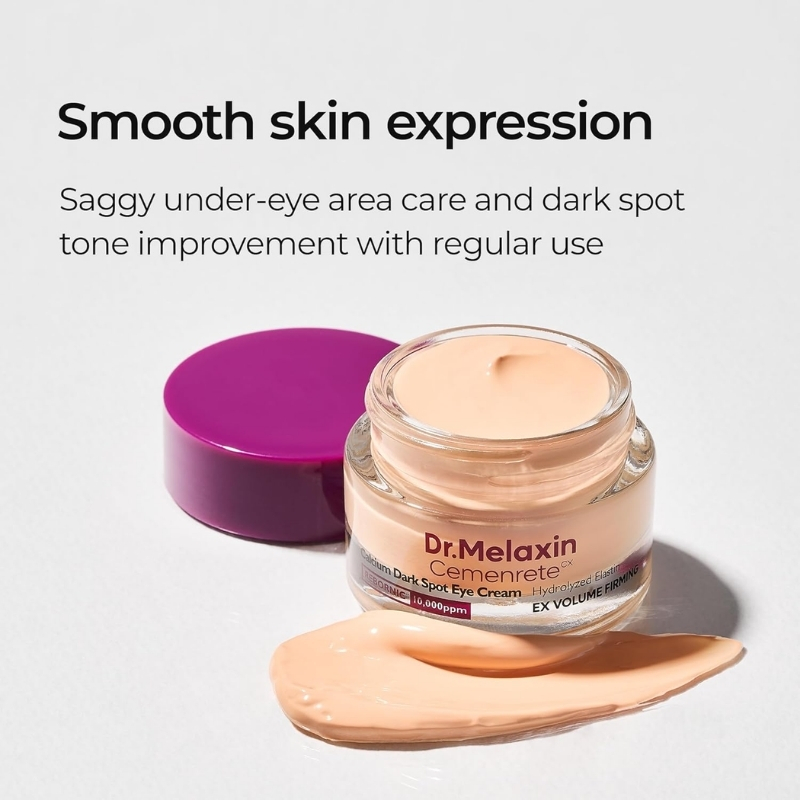 Dr Melaxin Cemenrete Calcium Dark Spot Eye Cream Patented ingredients of Ribornic, improve lifting the droopy eyes - Dual function s with whitening and improvement - 0.00 no stimuli proved by the test applied to the human body