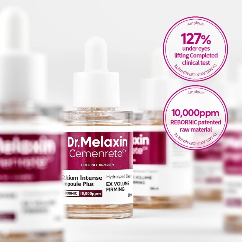 Dr Melaxin Cemenrete Calcium Ampoule Plus with Adenosine and Niacinamide for Sagging Under Eye Skin, Dark Circles, Fine Lines &Eye Bags