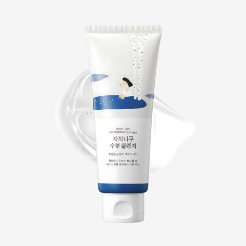 ROUND LAB Birch Juice Moisturizing Cleanser | Unclogs hidden sebum, Clears away dead skin cells., Soothing, Low pH, Gel Type Cleanser