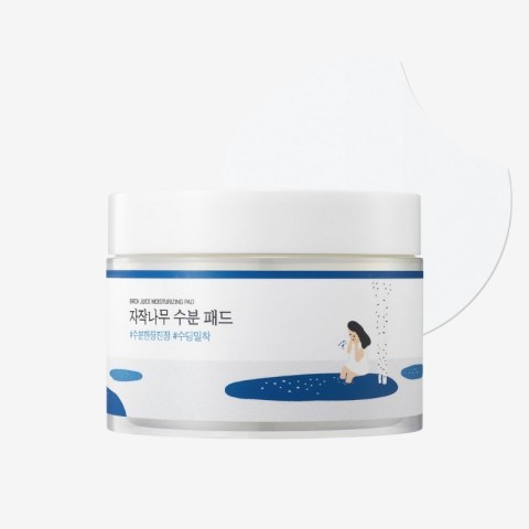 ROUND LAB Birch Juice Moisturizing Pad 80pcs, Hydrating and Soothing Facial Pads, Triple-Layer Toner Pads with Birch Sap and Hyaluronic Acid, Cooling for Sensitive Skin, Non-Sticky, Korean Skin Care