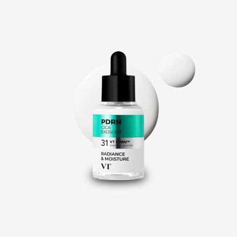 VT COSMETICS PDRN Cica Exosome Ampoule, Firming Serum with Peptide & Ceramide for Anti-Aging, Wrinkle Care, Plumping, Hydration & Radiant Glow, For All Skin Types, Korean Skincare