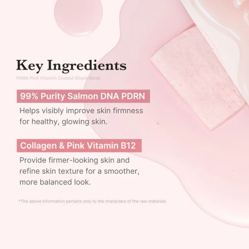 medicube Salmon DNA PDRN Pink Vita Coating Sheet Mask - Korean sheet mask for glass skin - Luxurious Home care Mask for Hydration, Firming, and Even Skin Tone, Cyprus Korean skin care