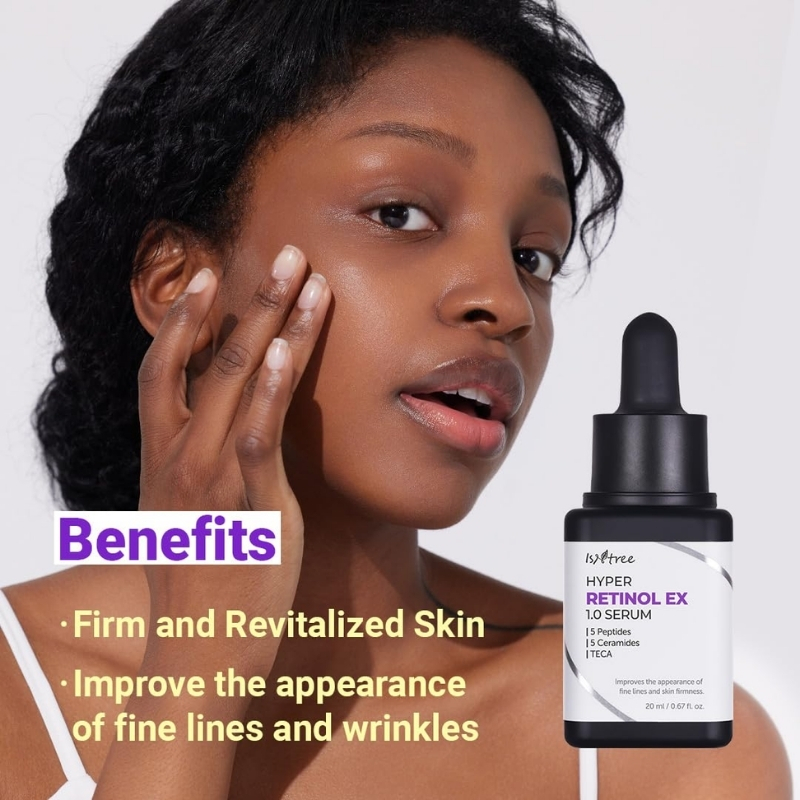 ISNTREE Hyper Retinol EX 1.0 Serum 20ml | 5 Peptides | 5 Cermaides | Helps Reduce Fine Lines ISNTREE Cyprus Korean Cosmetics