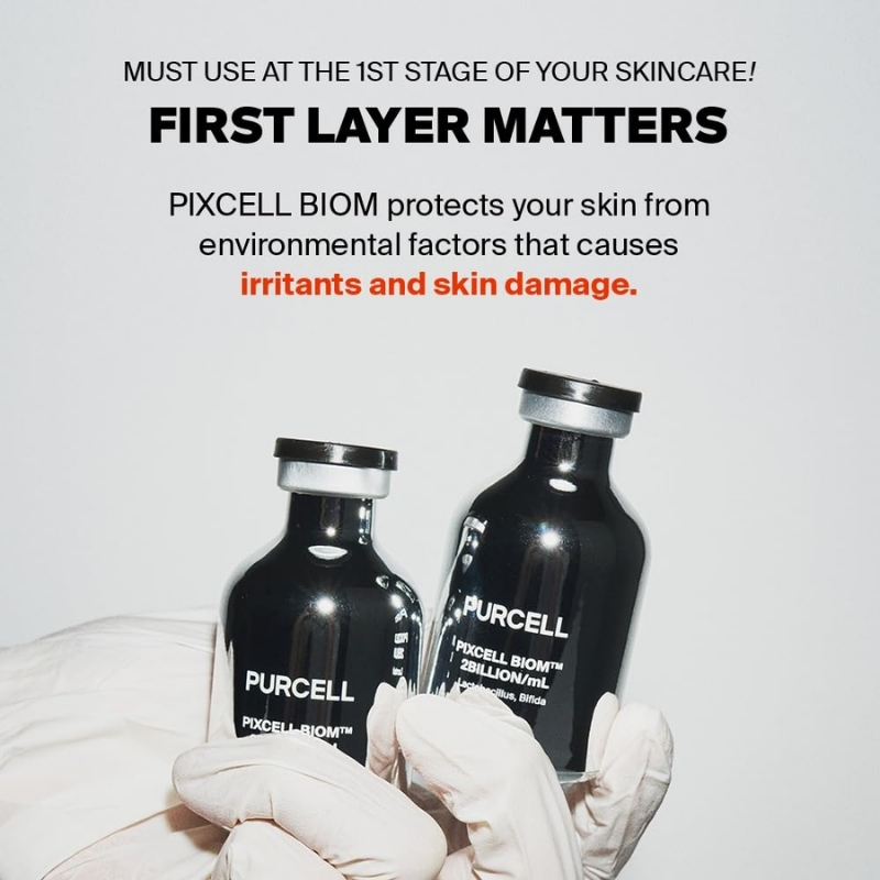 Purcell Pixcell Biom 2B/mL - Restores Skin Barrier with Bifida, Lactobacillus Ferment Lysate, Korean Probiotic Drops for acne prone skin and sensitive skin 30ml