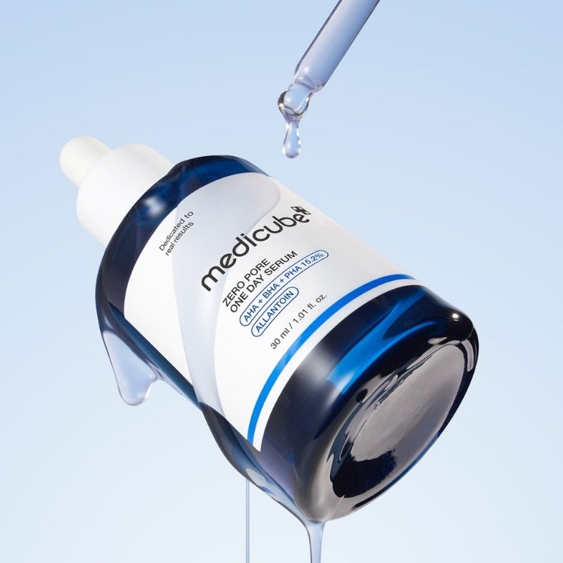 Medicube Zero Pore One-day Serum 1.01 fl.oz - Overnight Resurfacing Serum with Pore Tightening Complex - 15.2% AHA+BHA+PHA & 2% Niacinamide - 10.8% reduction in pore appearance after one day of use