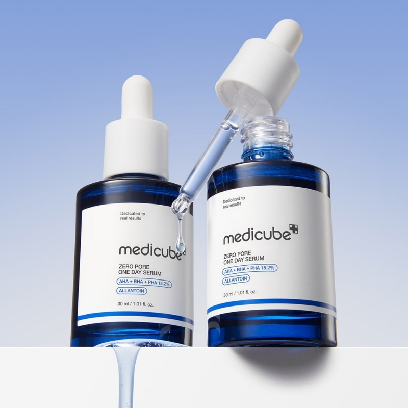 Medicube Zero Pore One-day Serum 1.01 fl.oz - Overnight Resurfacing Serum with Pore Tightening Complex - 15.2% AHA+BHA+PHA & 2% Niacinamide - 10.8% reduction in pore appearance after one day of use