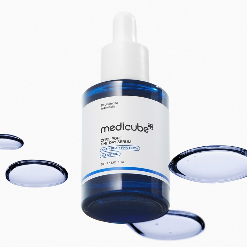 Medicube Zero Pore One-day Serum 1.01 fl.oz - Overnight Resurfacing Serum with Pore Tightening Complex - 15.2% AHA+BHA+PHA & 2% Niacinamide - 10.8% reduction in pore appearance after one day of use