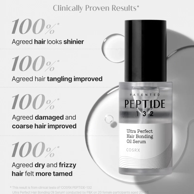 COSRX PEPTIDE 132 Hair Bonding Oil Serum, Travel Size Keratin Treatment for Frizzy, Damaged, Dry Hair – Repairs Split Ends, Adds Hair Gloss with Argan & Jojoba Oils – For All Hair Types