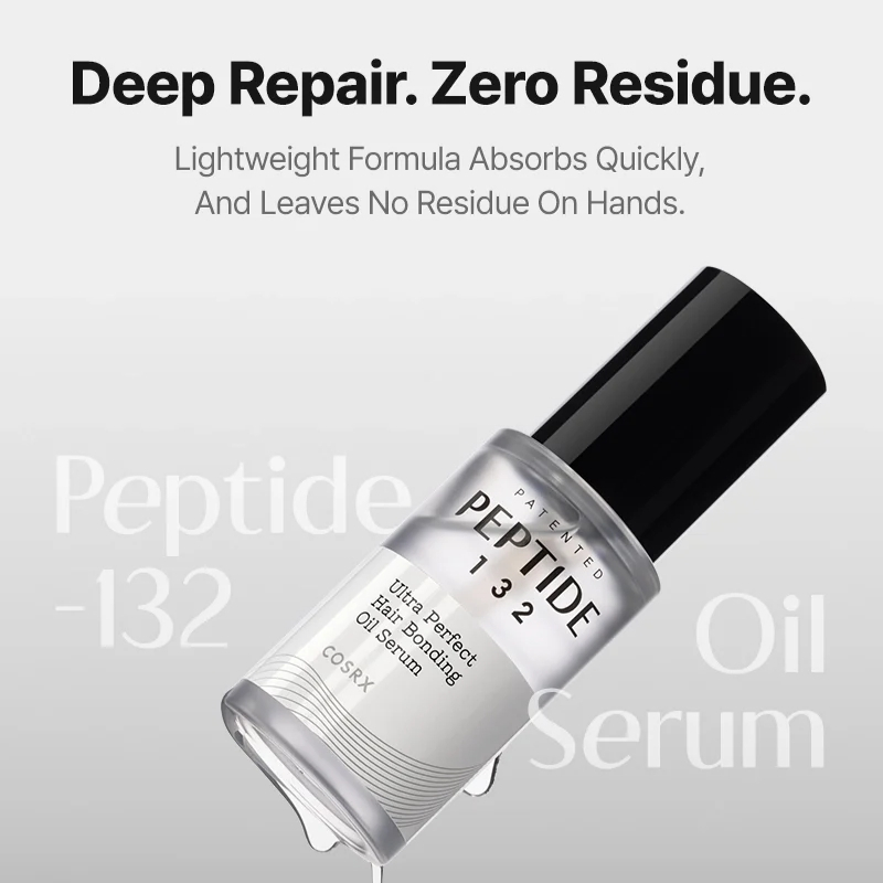 COSRX PEPTIDE 132 Hair Bonding Oil Serum, Travel Size Keratin Treatment for Frizzy, Damaged, Dry Hair – Repairs Split Ends, Adds Hair Gloss with Argan & Jojoba Oils – For All Hair Types