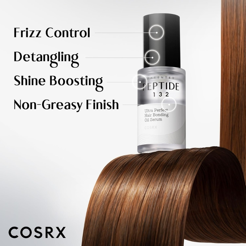 COSRX PEPTIDE 132 Hair Bonding Oil Serum, Travel Size Keratin Treatment for Frizzy, Damaged, Dry Hair – Repairs Split Ends, Adds Hair Gloss with Argan & Jojoba Oils – For All Hair Types