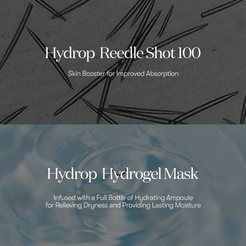 VT COSMETICS Hydrop Reedle Shot 100hl 2-Step Hydrogel Mask, Intensive Hydrating, Exosome Hyaluronic Acid, Dewy & Glass Skin, Overnight Melting Mask, Korean Facial Mask