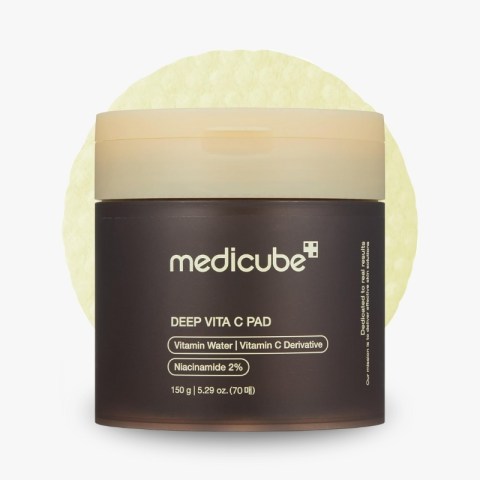 Medicube Deep Vita C Facial Toner Pads for Uneven Skin Tone, 500,000PPM of Vitamin Water & 3 Types of Vitamin, Hydrating & Resurfacing (70 sheets)